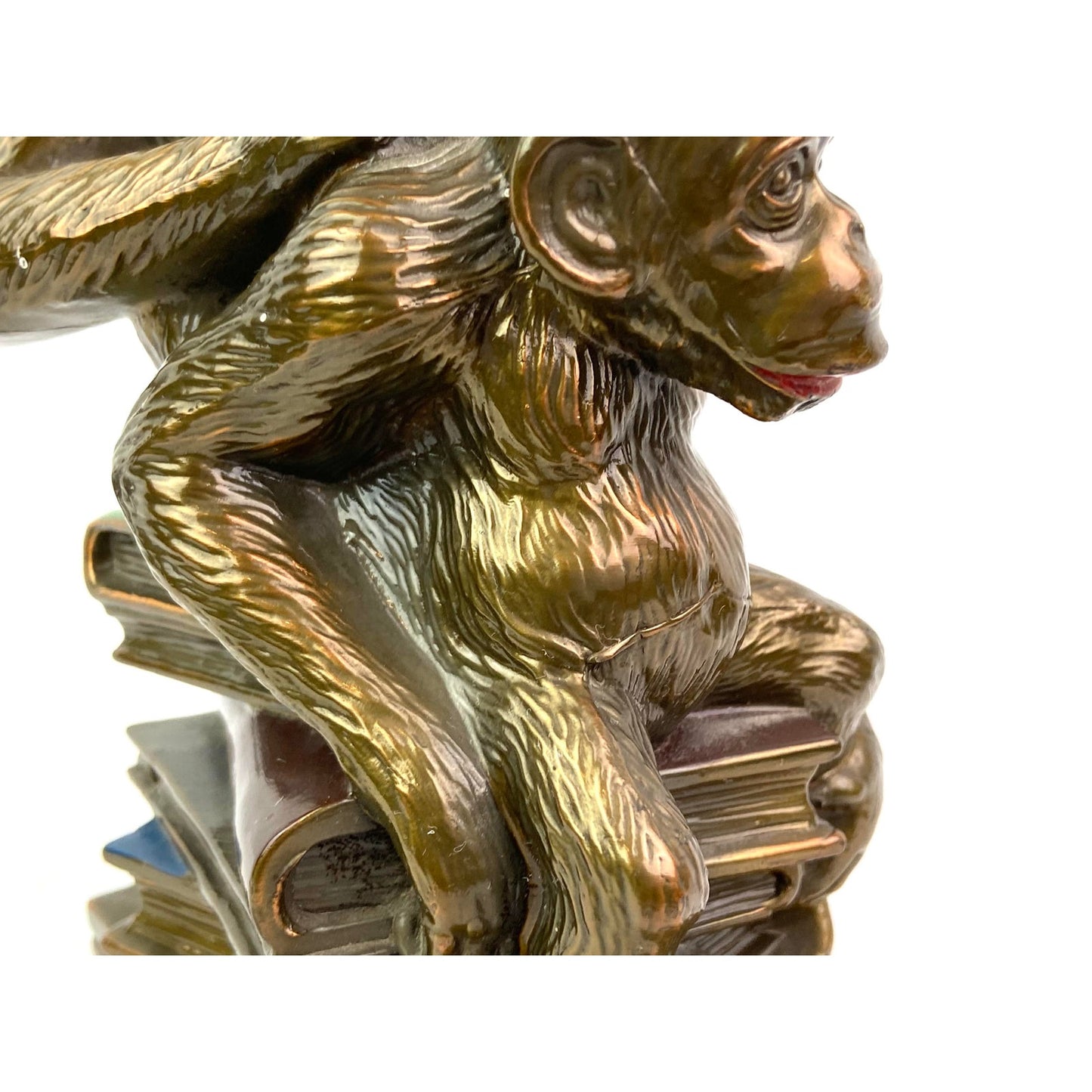 [SOLD]  Bronze Monkeys on Books Bookends - Pair of 2