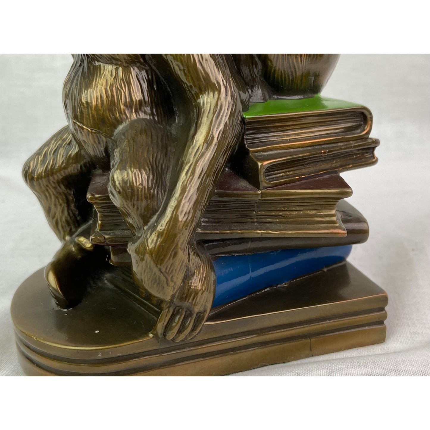 [SOLD]  Bronze Monkeys on Books Bookends - Pair of 2