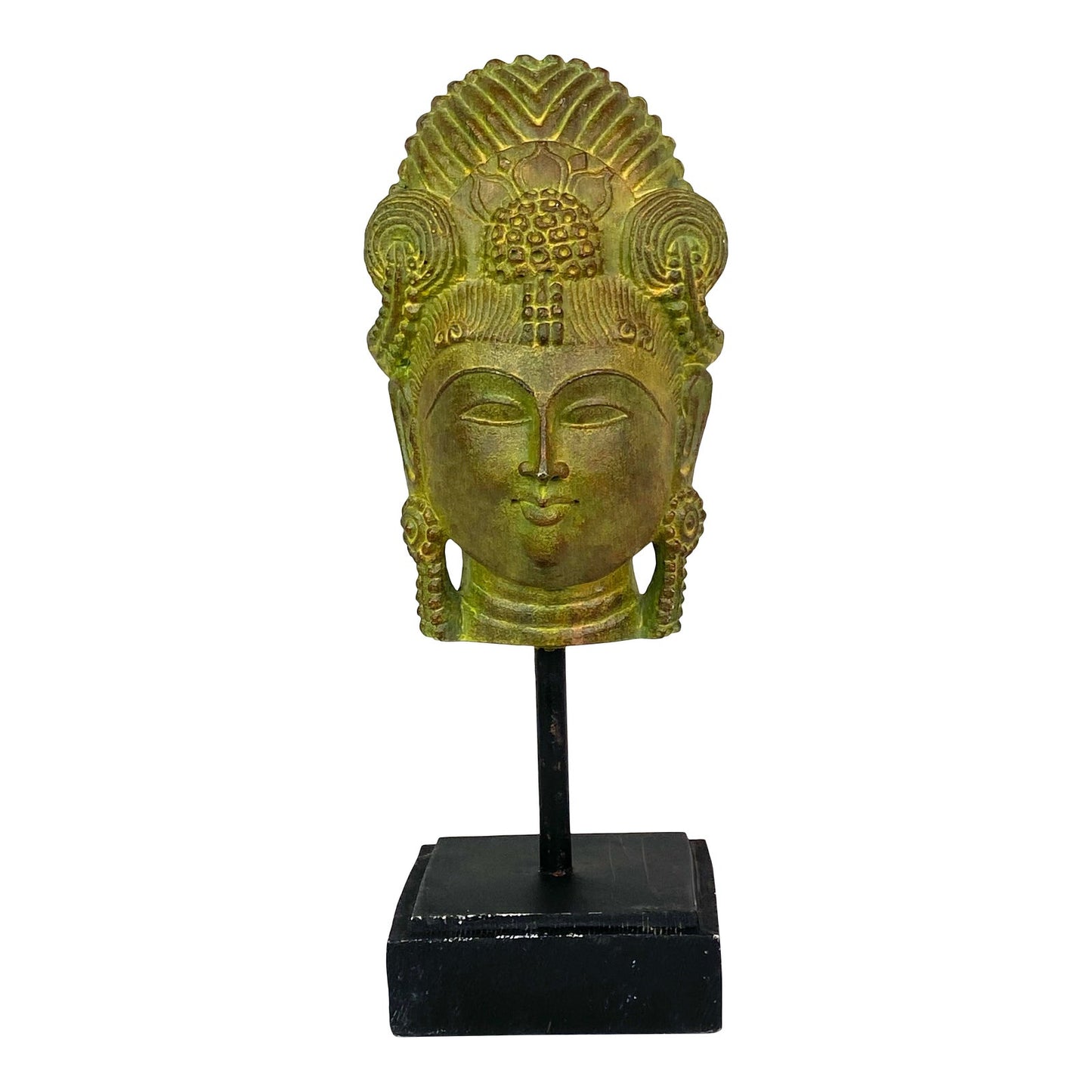 [SOLD] Buddha Head Green Stone Statue