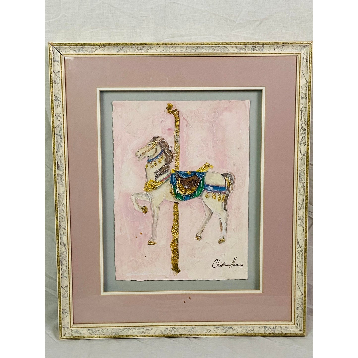 [SOLD] Carousel Painting Collage Horse by Christian Allen