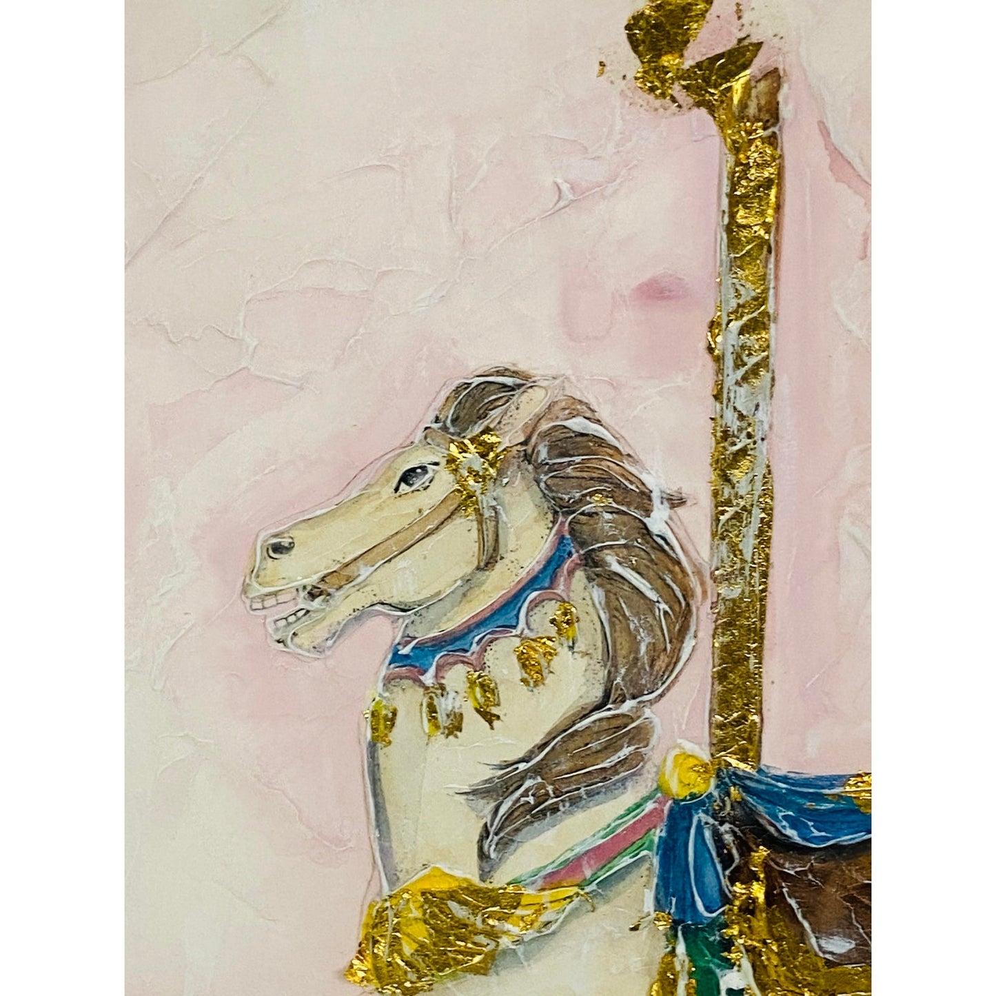 [SOLD] Carousel Painting Collage Horse by Christian Allen