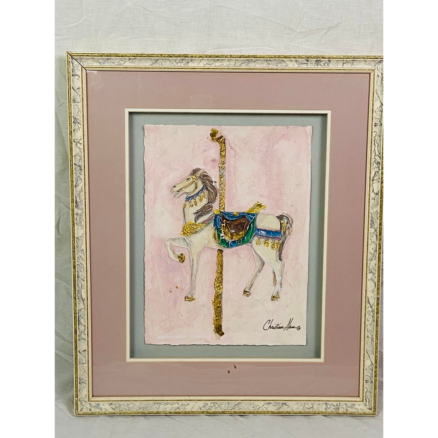[SOLD] Carousel Painting Collage Horse by Christian Allen