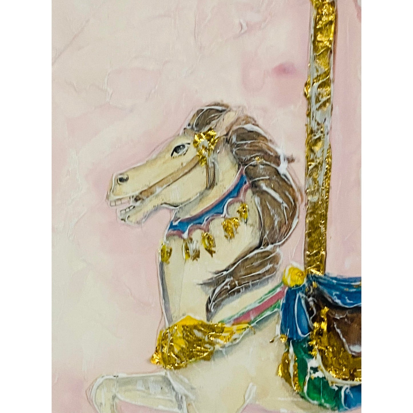 [SOLD] Carousel Painting Collage Horse by Christian Allen