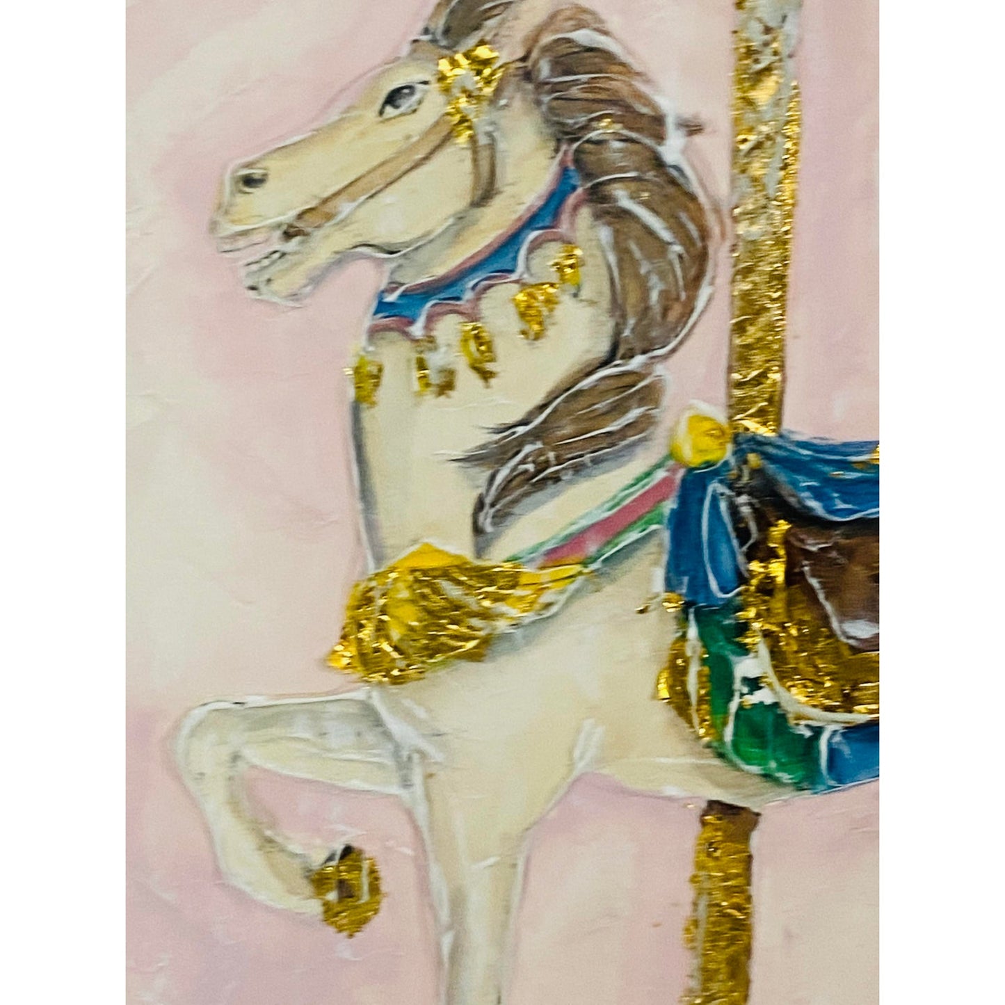 [SOLD] Carousel Painting Collage Horse by Christian Allen