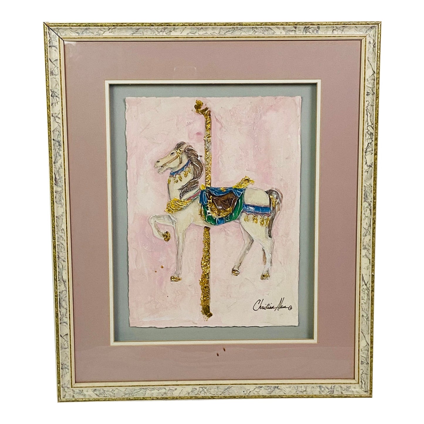 [SOLD] Carousel Painting Collage Horse by Christian Allen
