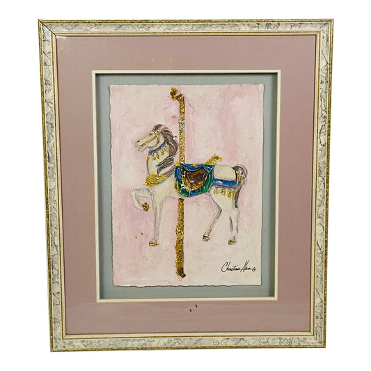 [SOLD] Carousel Painting Collage Horse by Christian Allen