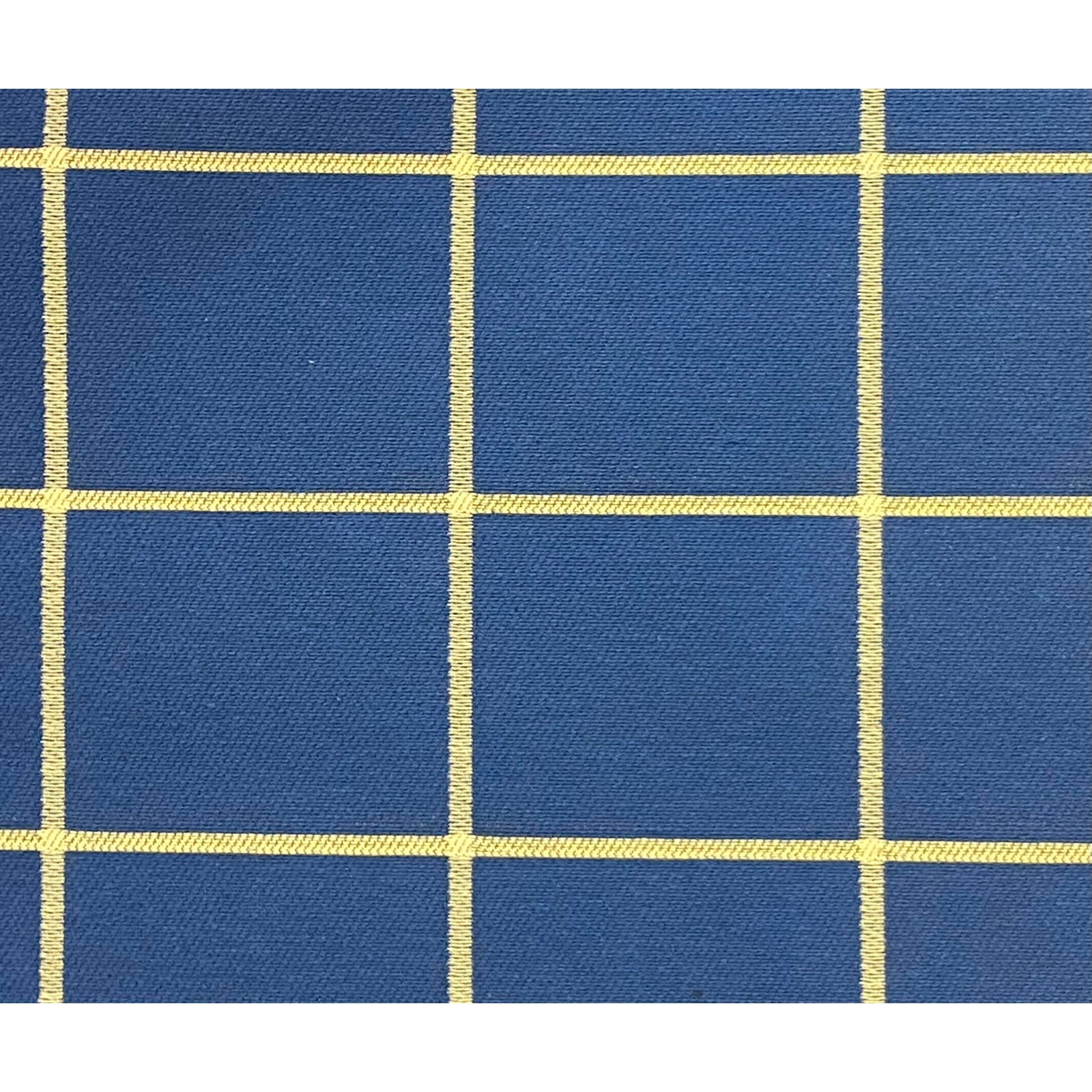 Classic MCM Blue Checks Wool Linen Upholstery Fabric Yardage ABBY ESSIE STUDIOS