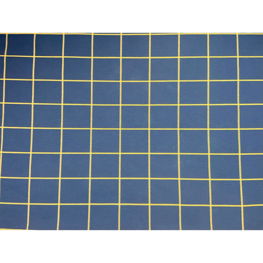 Classic MCM Blue Checks Wool Linen Upholstery Fabric Yardage
