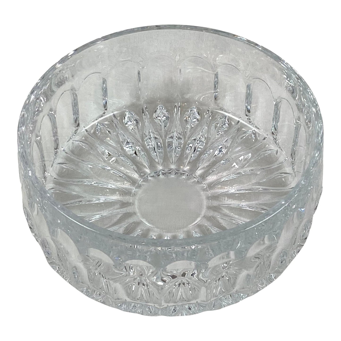 Crystal Cut Round Glass Bowl Ashtray