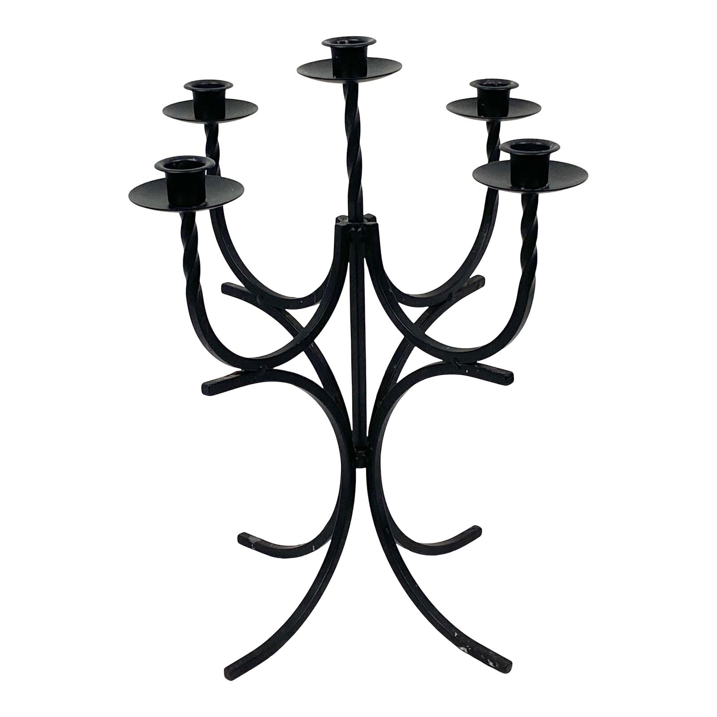 Danish Wrought Iron Black 5 Candle Holder