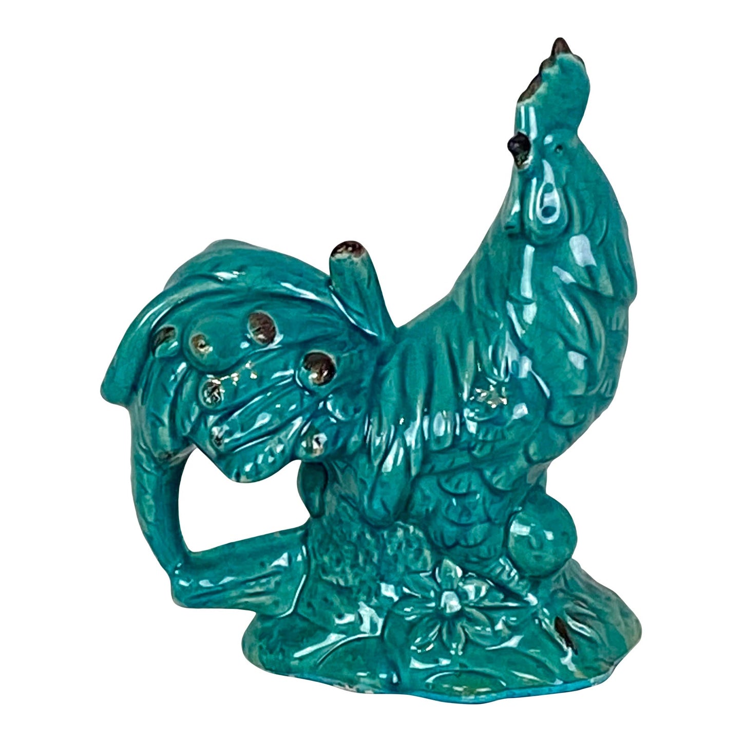 Farmhouse Turquoise Ceramic Rooster