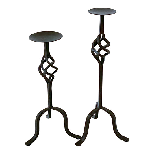 French Cast Iron Candle Holders - Pair of 2