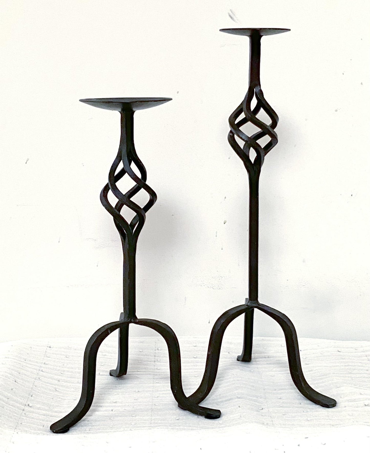 French Cast Iron Candle Holders - Pair of 2