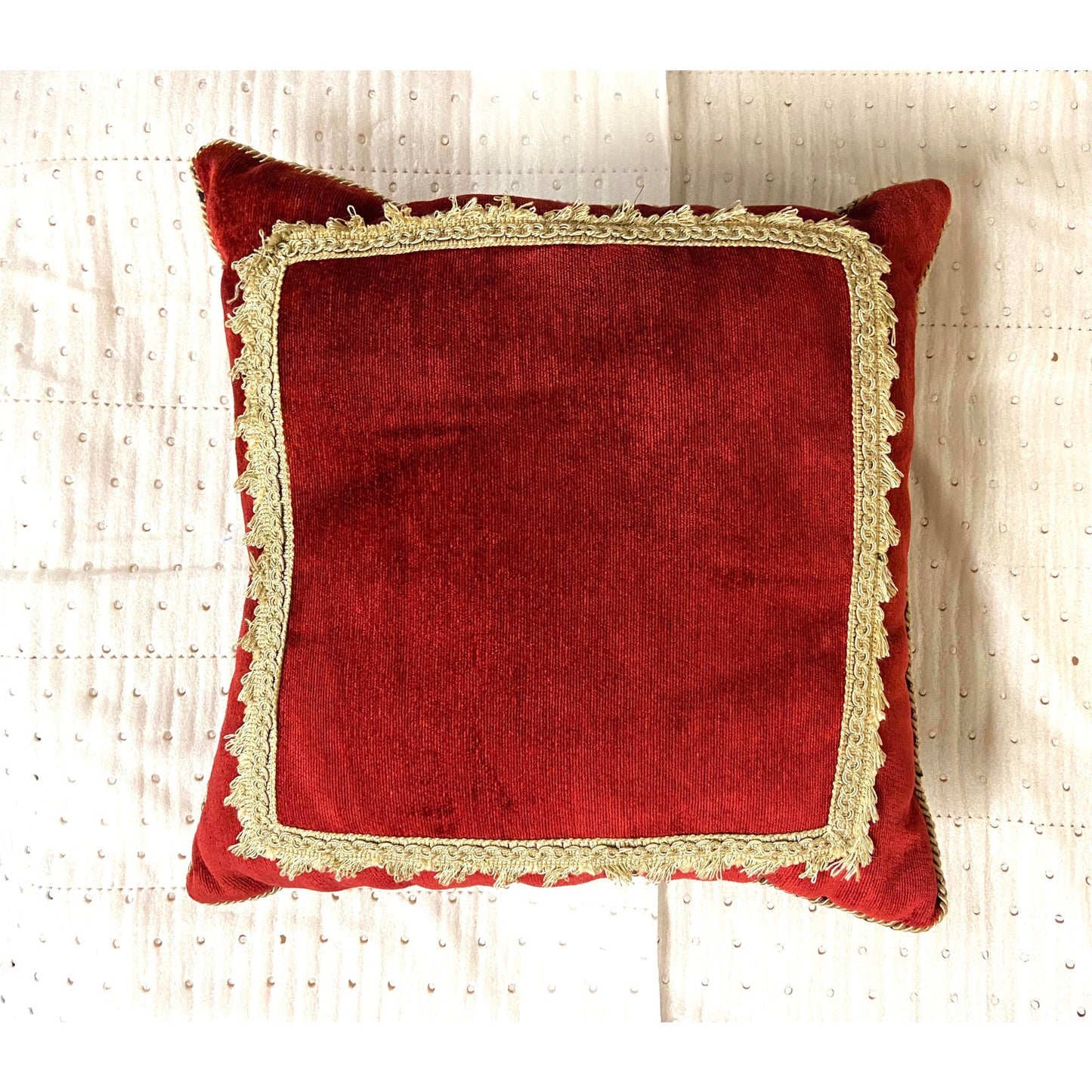 French Rococo Red Velvet Lace Pillows - Set of 4