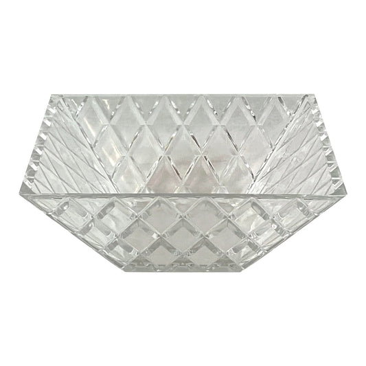 Glam Crystal Cut Glass Trellis Square Bowl ABBY ESSIE STUDIOS