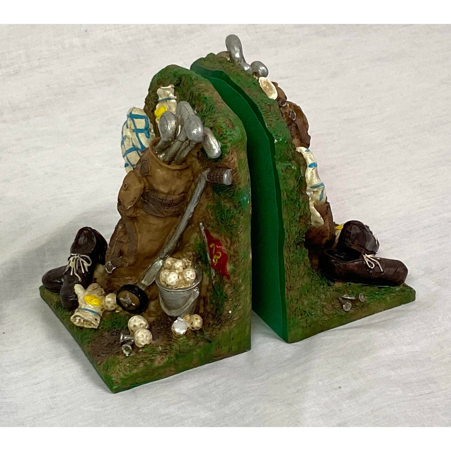 [SOLD] Green Golf Bookends - Pair of 2