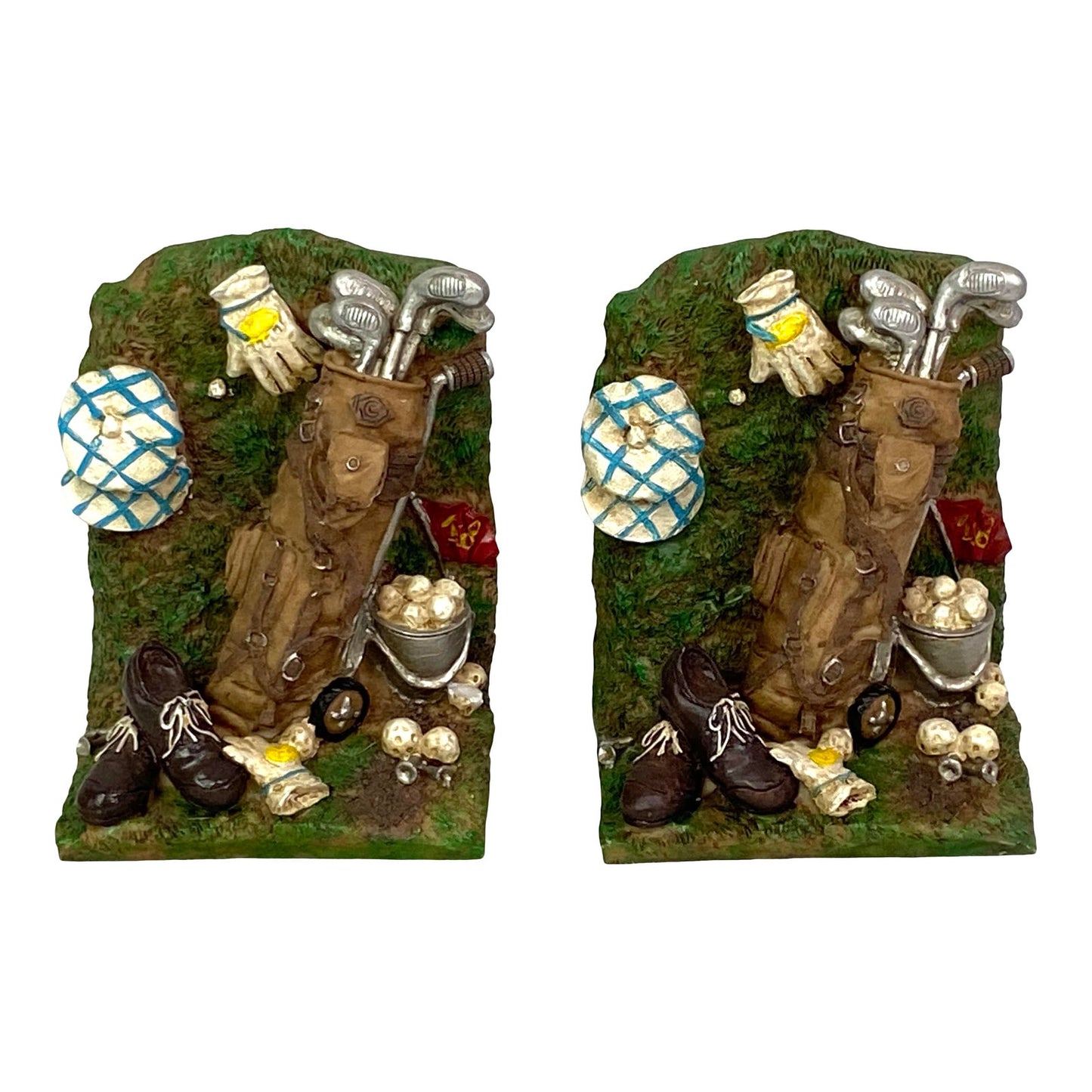 [SOLD] Green Golf Bookends - Pair of 2