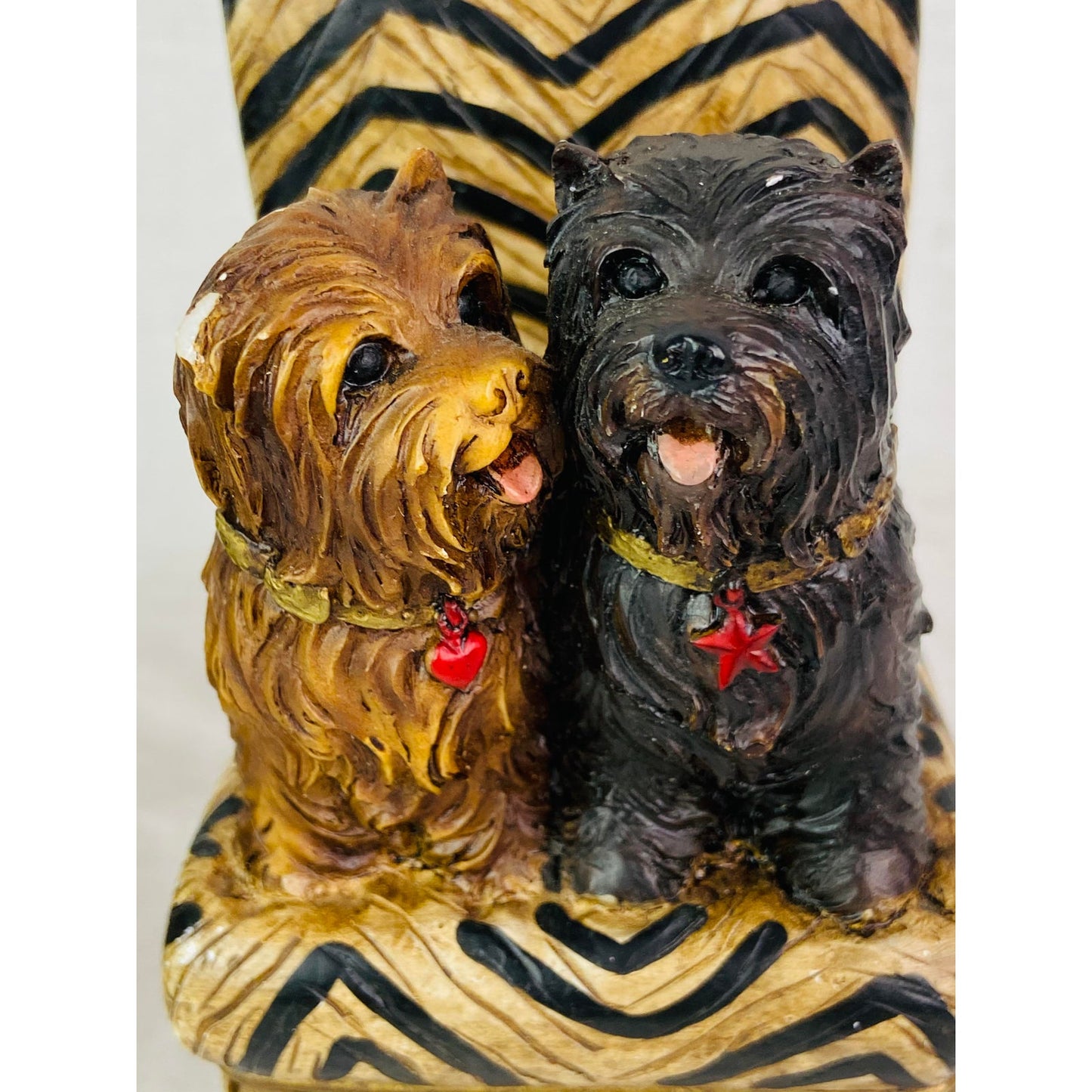 [SOLD] Hand Painted Porcelain Ceramic Dog Bookends – Set of 2