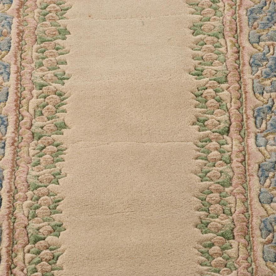 Long Hand-Knotted Indian Carved Pile Wool Carpet Runner 2'7 x 20'9 ABBY ESSIE STUDIOS