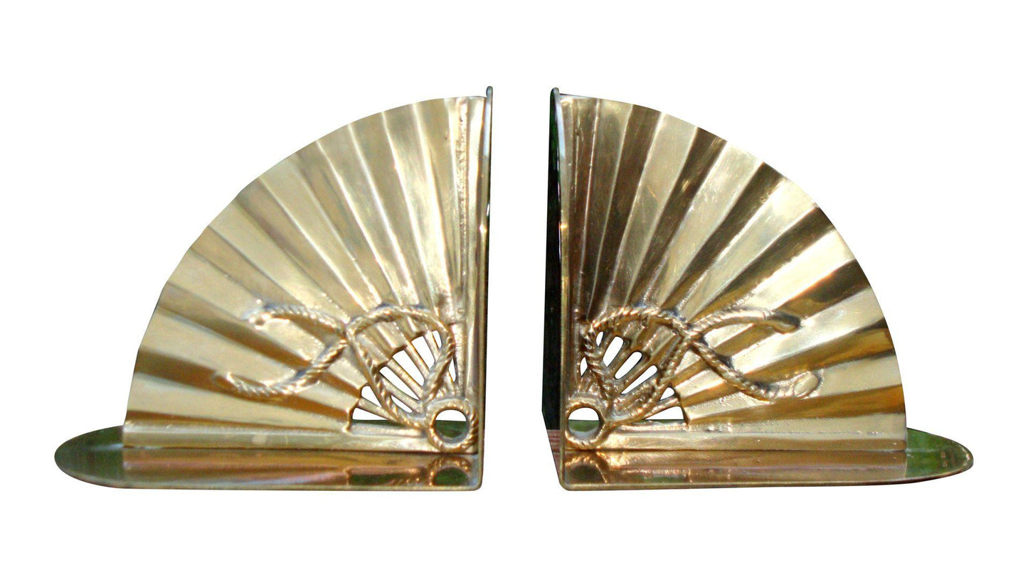 [SOLD] Mid-Century Hollywood Regency Brass Bookends