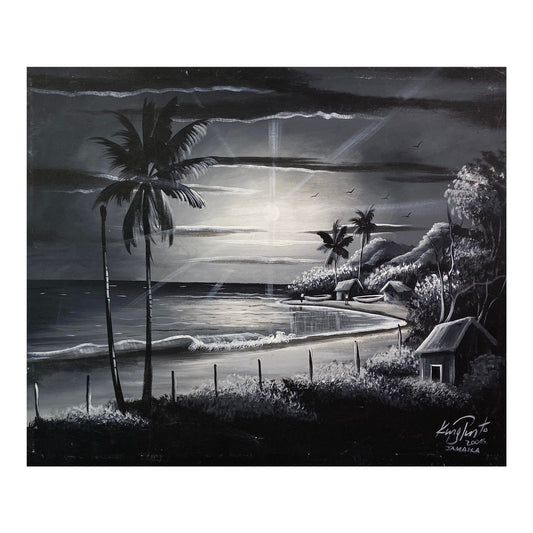 Jamaica Island Beach Palm Tree Painting ABBY ESSIE STUDIOS