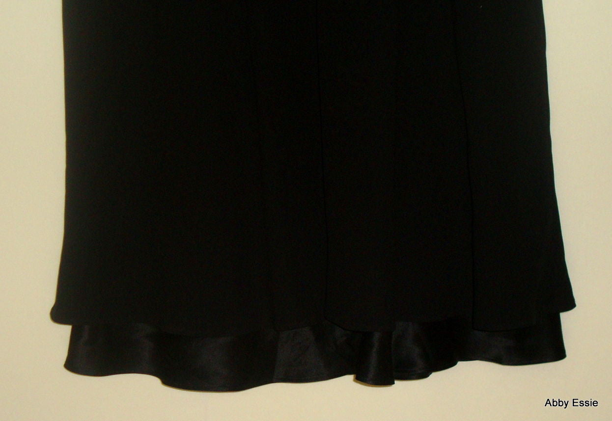 Vintage Ianella Black Crepe Rhinestone Collar Mod Sleeveless Layered Flutter Dress Abby Essie