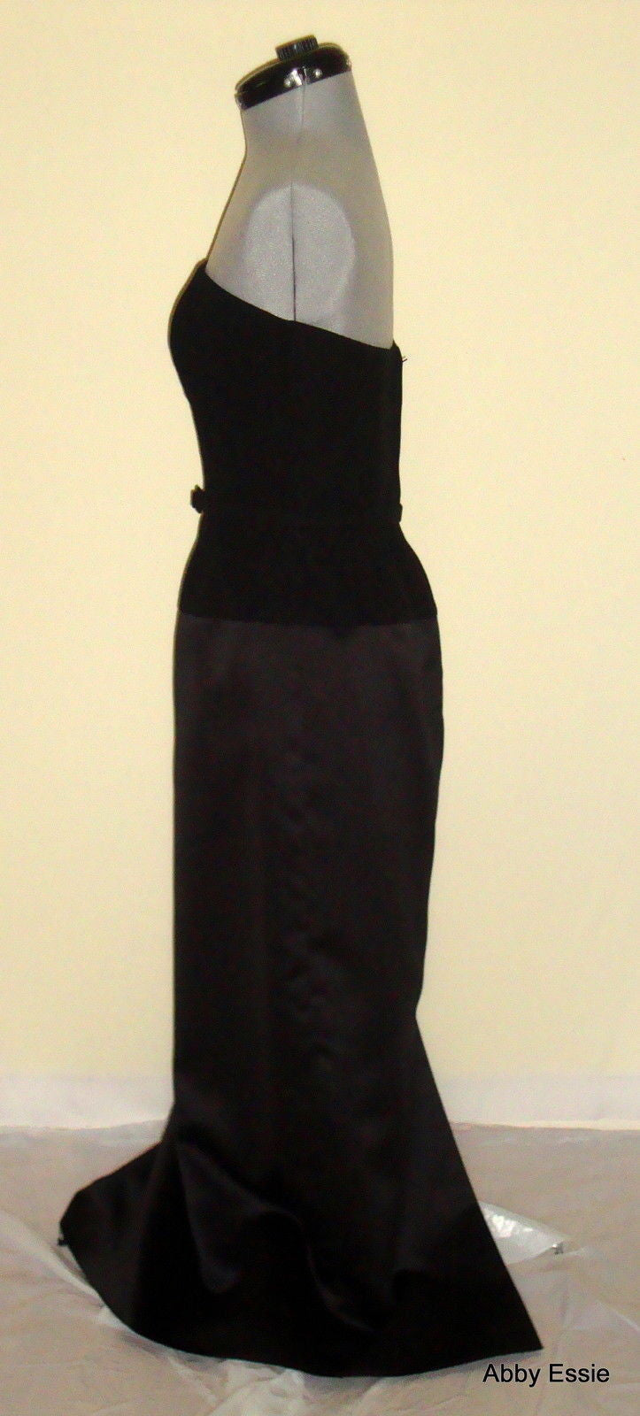 Jim Hjelm Occasions – Black Satin & Crepe Strapless Gown
