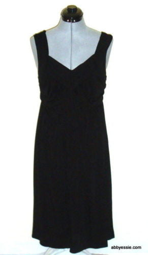 Talbot’s Petites Black Silk Tank Sheath Career Dress Medium 8 100% Silk Trim Abby Essie