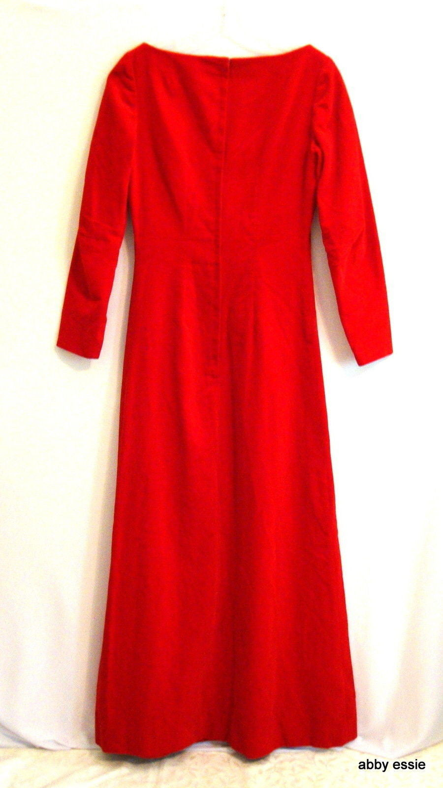 Vtg Custom Couture Red Velvet Formal Game Of Thrones Goth Gown Dress Abby Essie