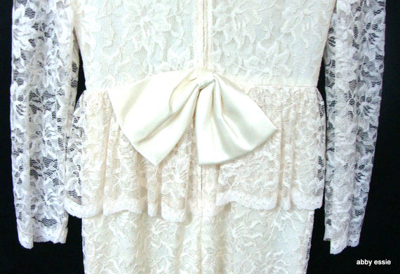 Vintage Cream White Peplum Great Gatsby Game Of Thrones Dress Gown Abby Essie