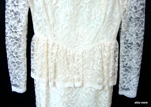 Vintage Cream White Peplum Great Gatsby Game Of Thrones Dress Gown Abby Essie