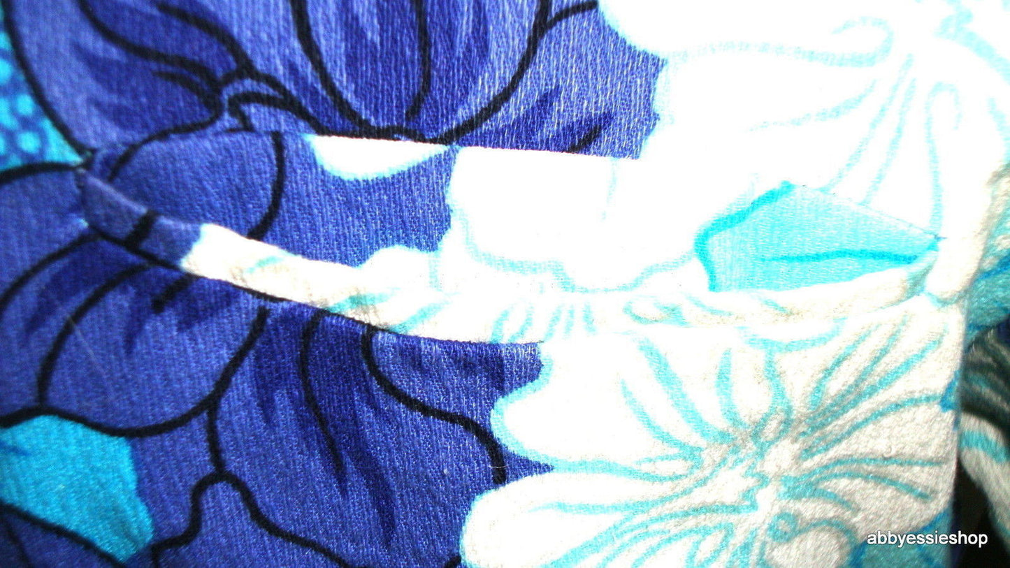 Vtg Auth Hawaii Resort Shops Turquoise Floral Shirt