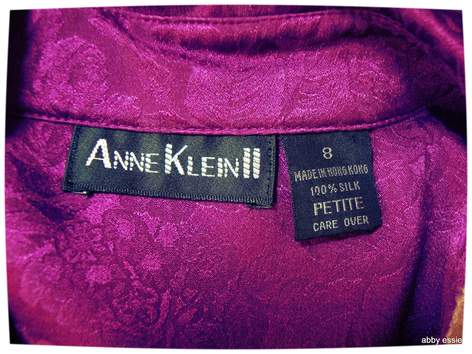 Vintage Violet Purple Embossed Silk Blouse Abby Essie