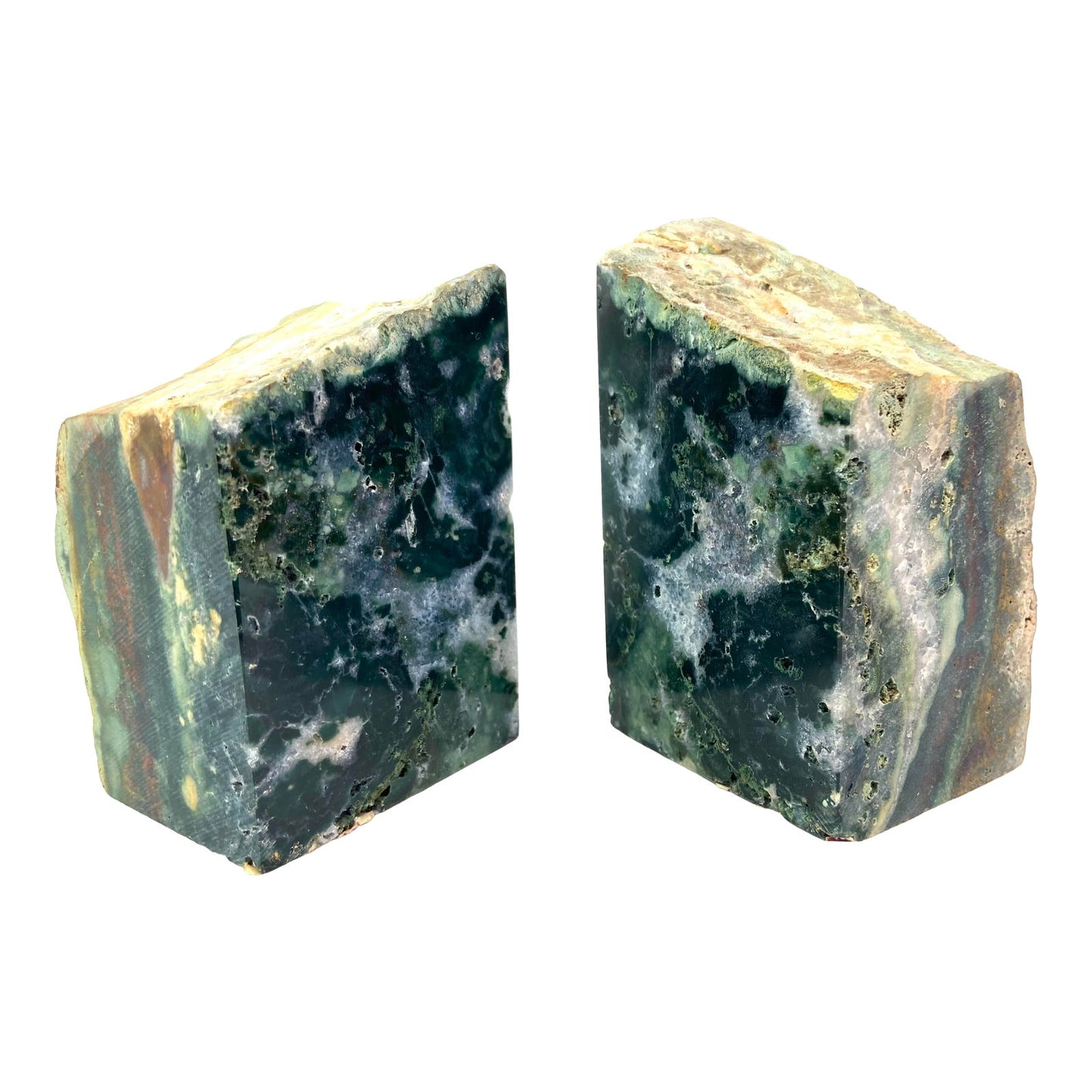 [SOLD] Mid-Century Modern Gemstone Raw Edge Bookends - Pair of 2