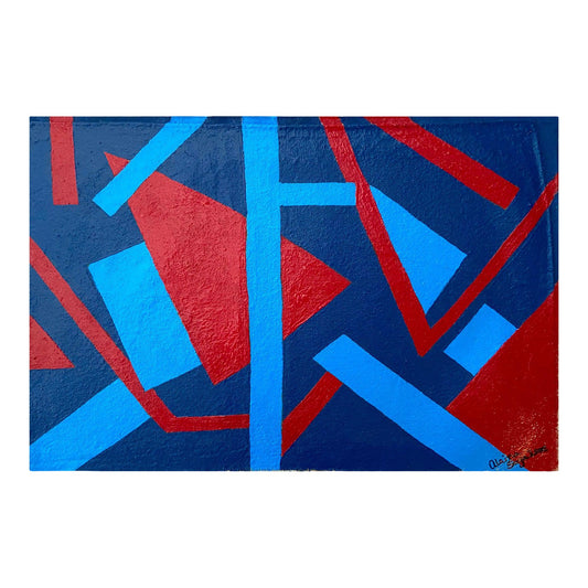 Modern Abstract Geometric Framed Painting by Suga Lane