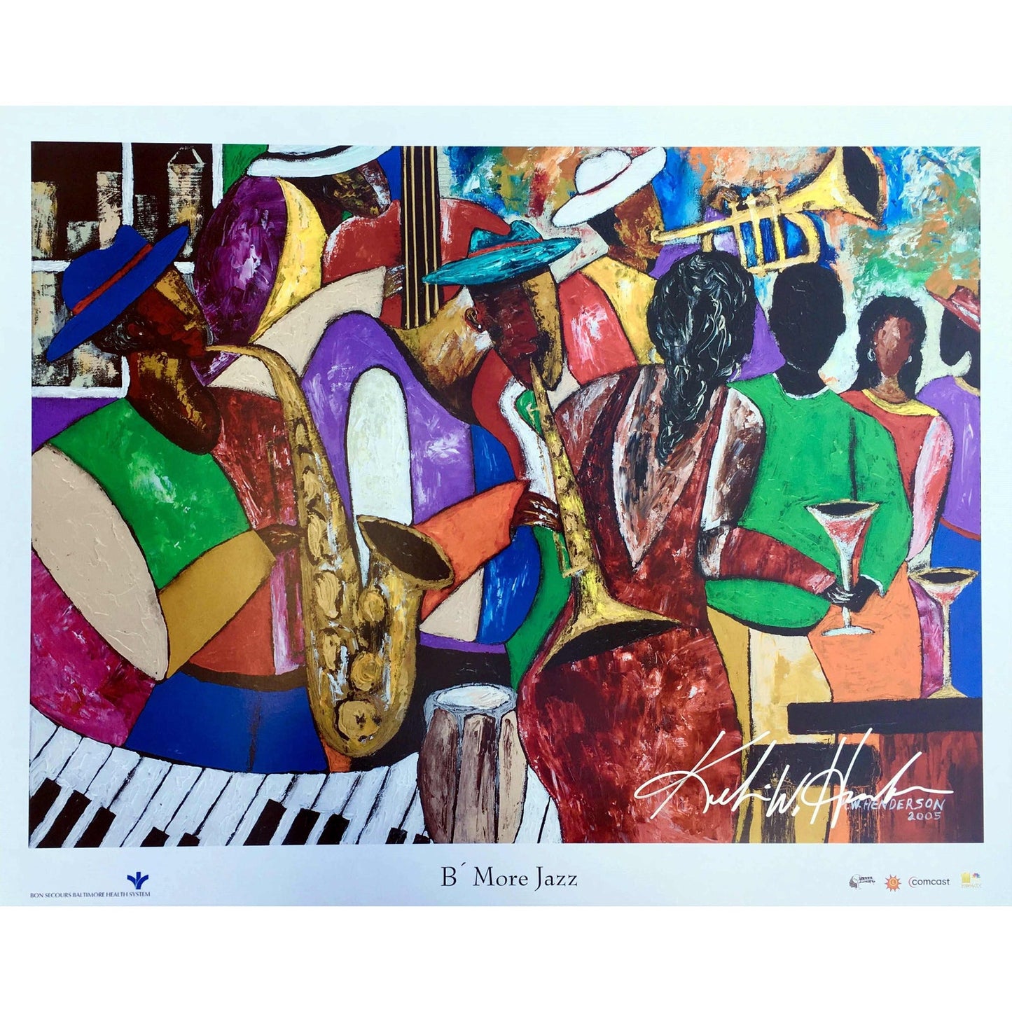 Modern "B' More Jazz" Baltimore Black Arts Festival Poster by Keith Henderson ABBY ESSIE STUDIOS