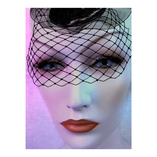 Modern Black Veil Glam Lady Digital Painting Print by SUGA LANE ABBY ESSIE STUDIOS