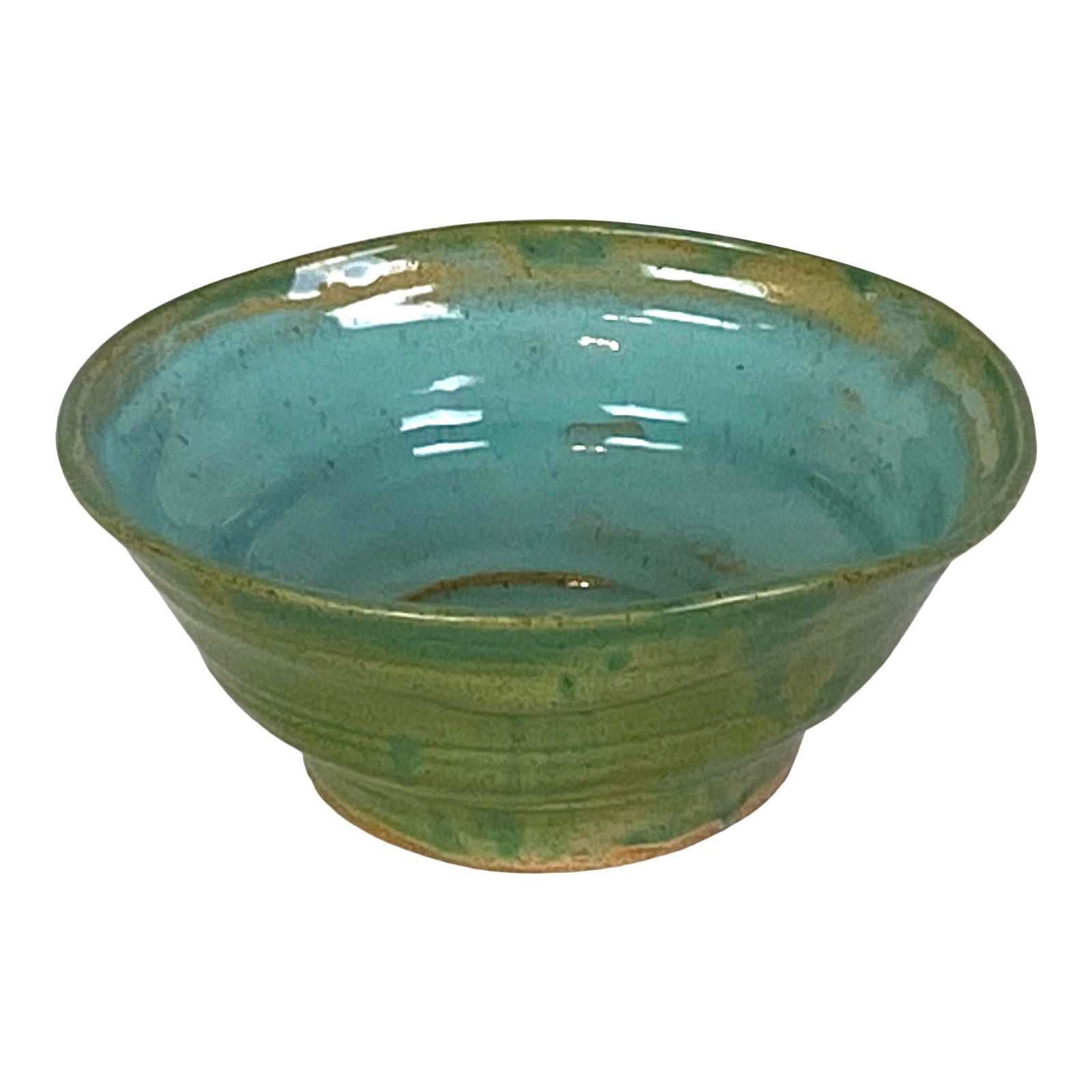 Modern Blue Green Ceramic Bowl ABBY ESSIE STUDIOS