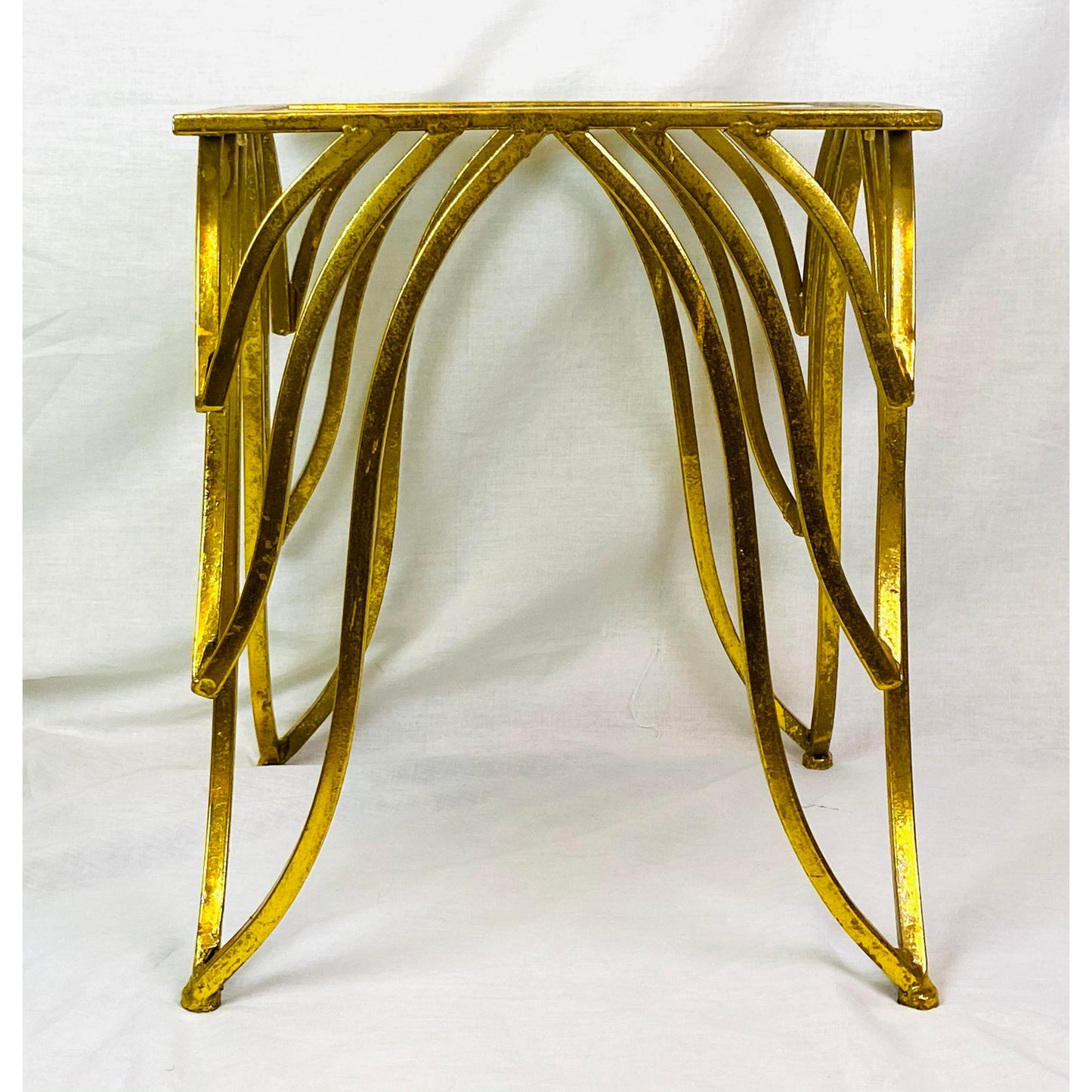 [SOLD] Modern Gold Metal Glass Table