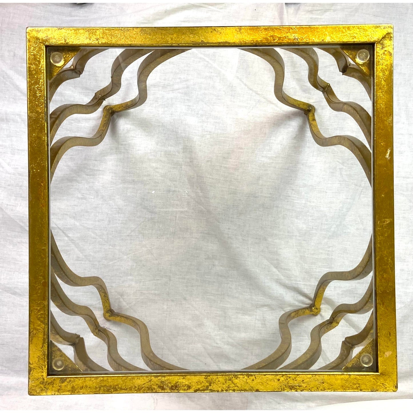 [SOLD] Modern Gold Metal Glass Table