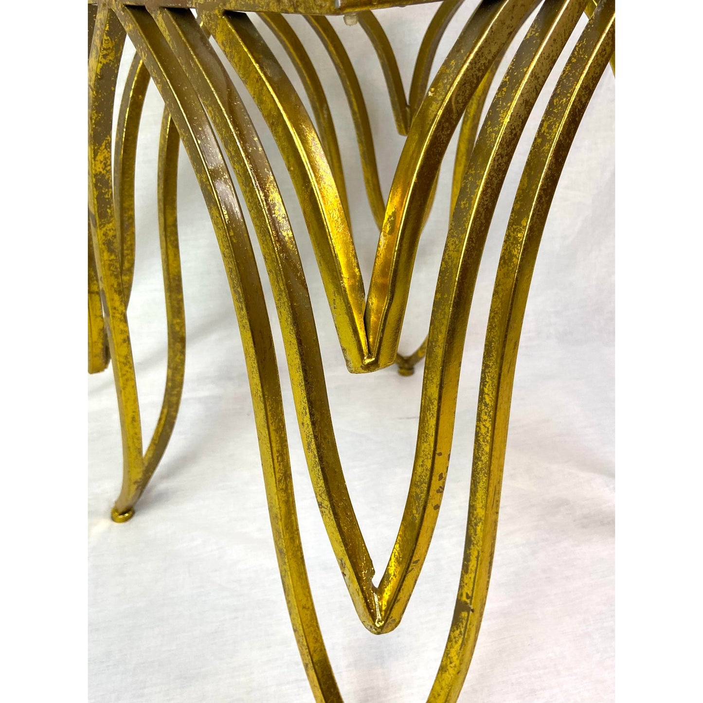 [SOLD] Modern Gold Metal Glass Table