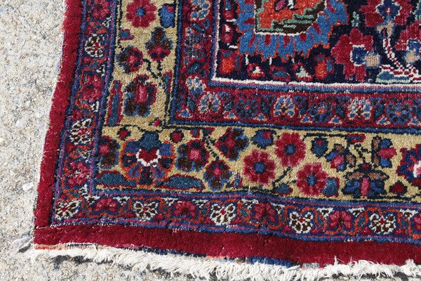 Antique Persian Tabriz Meshed Mashad Carpet Rug Wool Hand Woven Arabian Bohemian