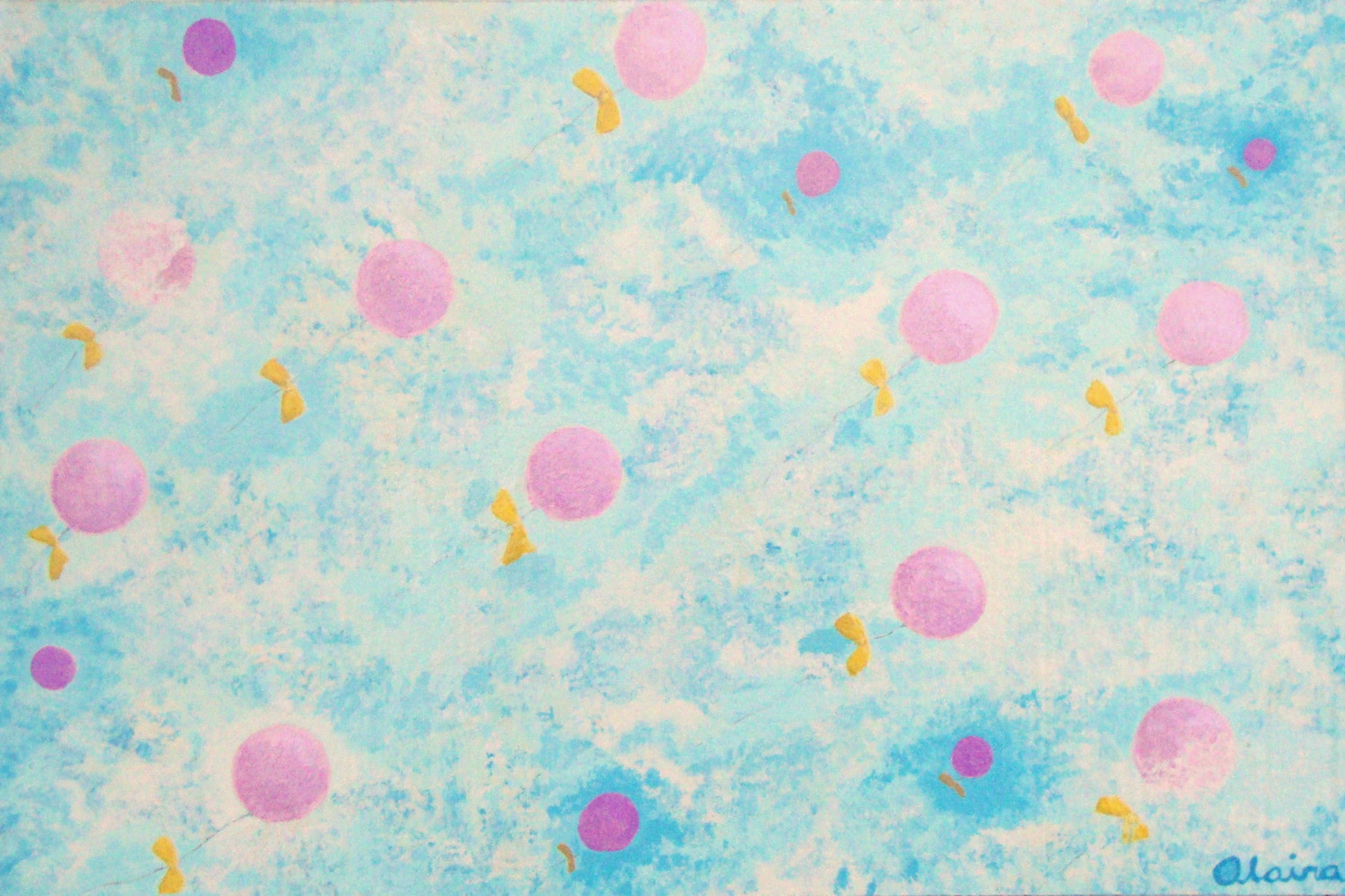 Pink Balloons - Original Painting Abby Essie