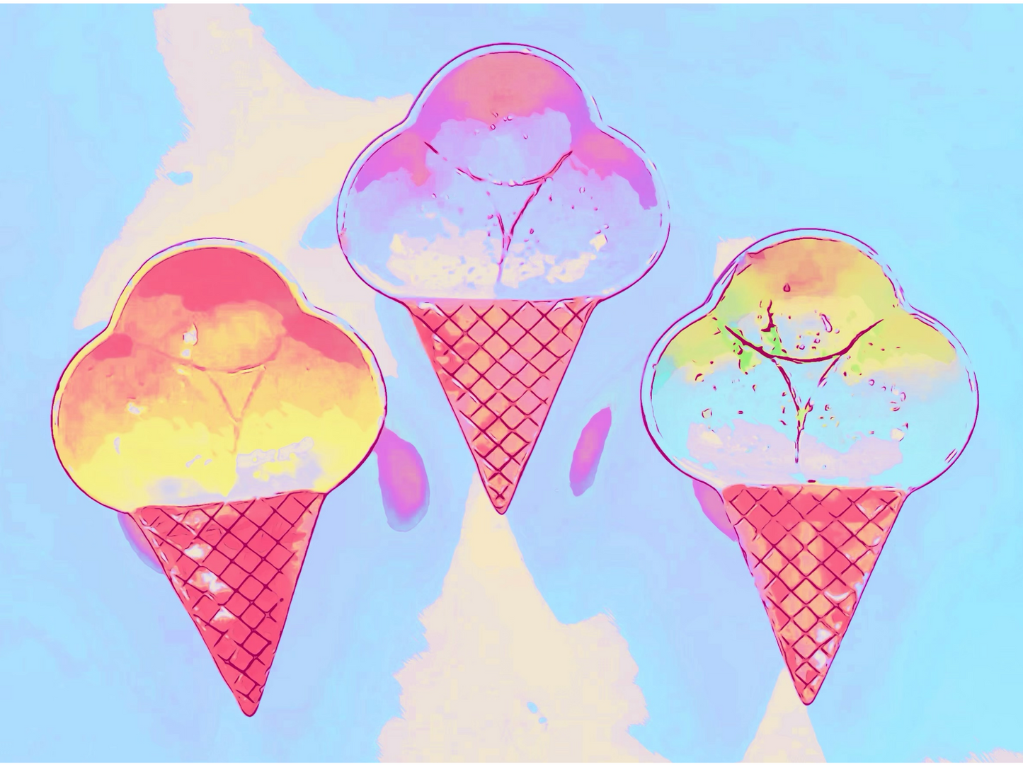 Modern Ice Cream Dreams Art Print by Suga Lane