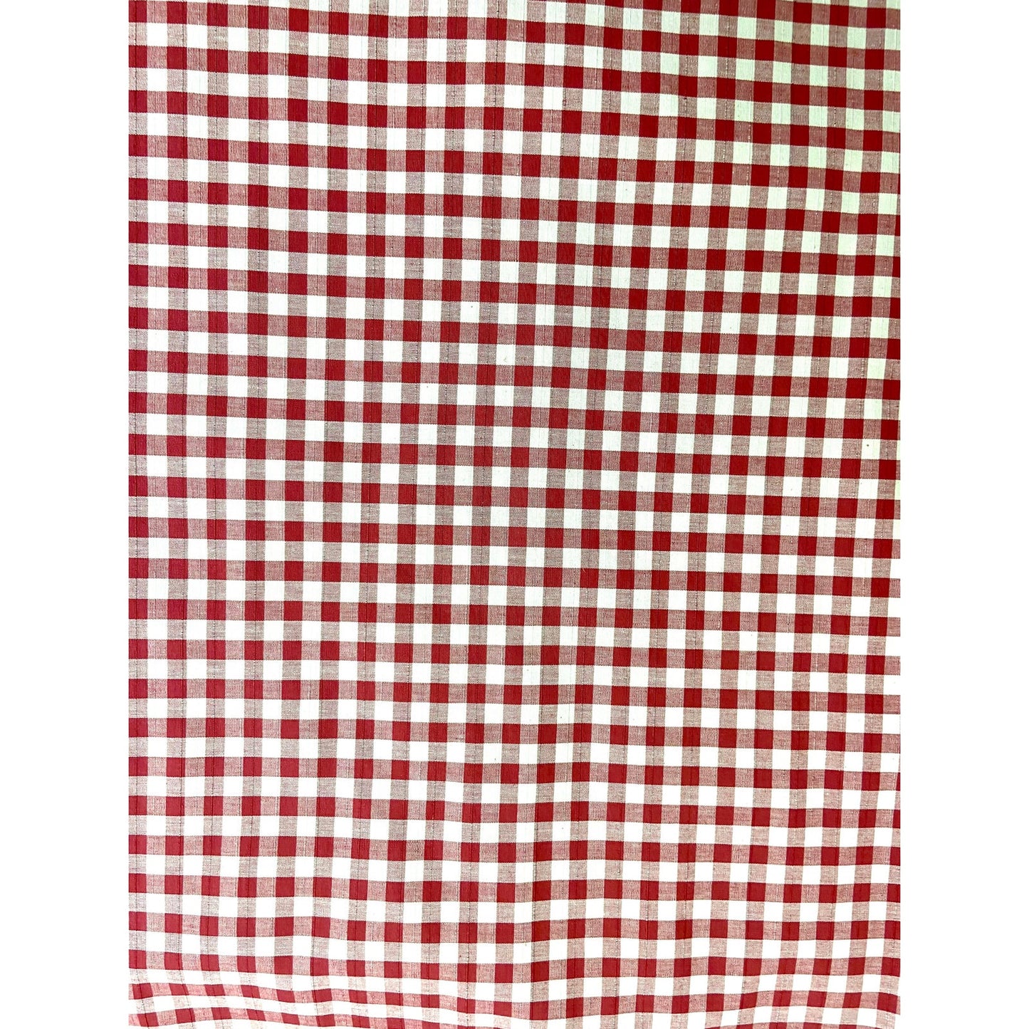 Red Checked Upholstery Fabric Remnants - 2 Pieces