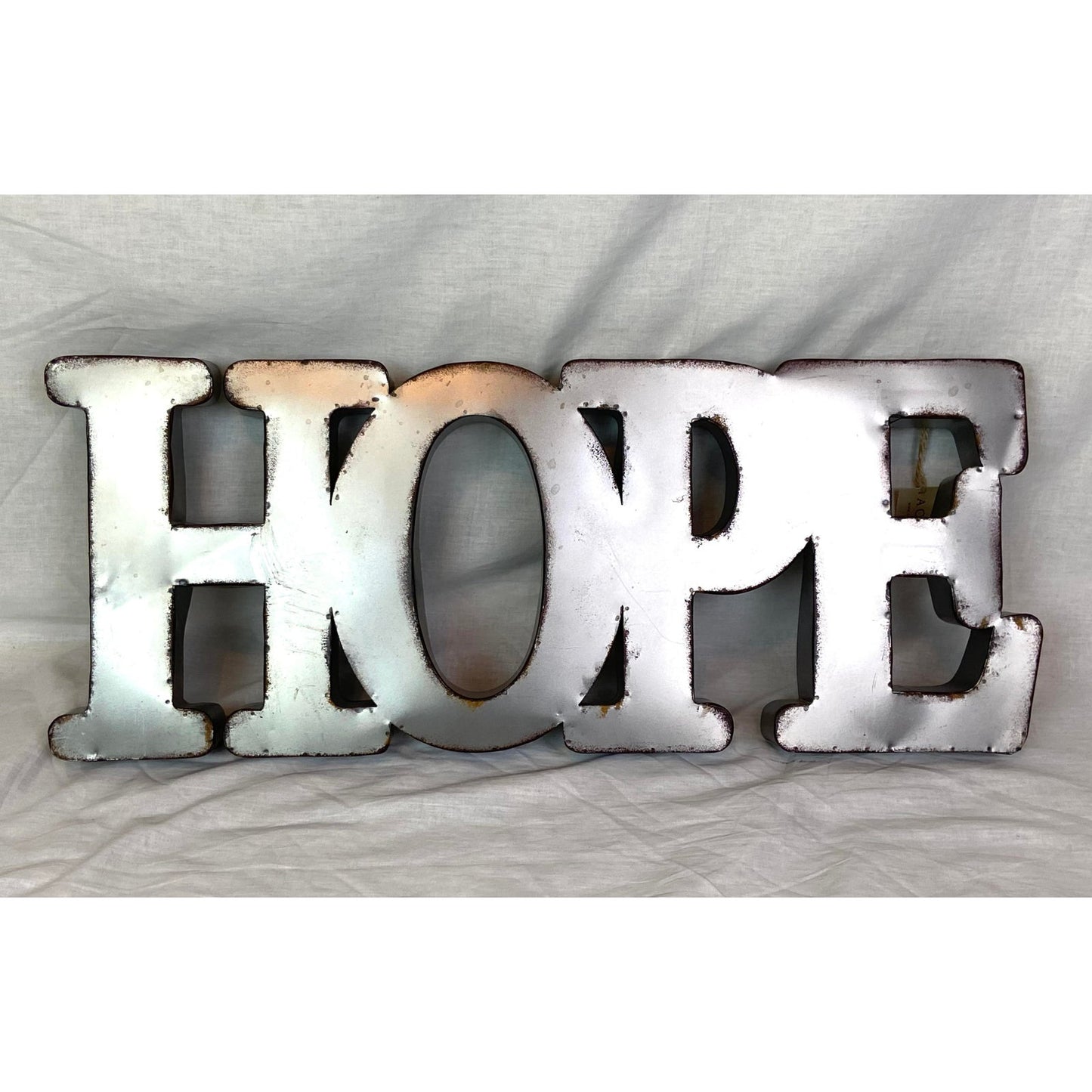 Silver Metal Hope Sign