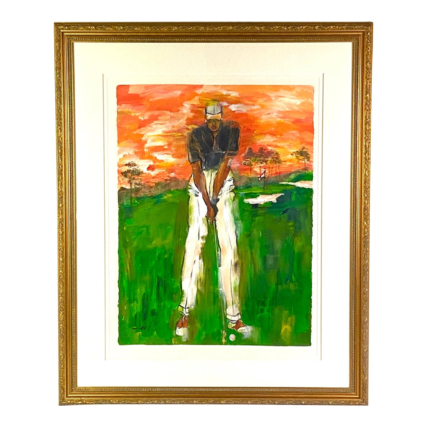 Sports Golf Tiger Woods Green Painting