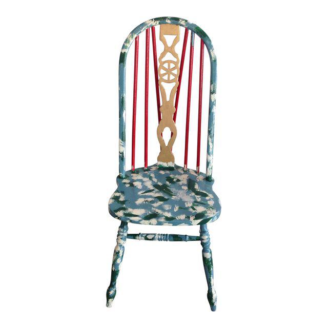 Hand Painted Farmhouse Windsor Chair Country Cottage Americana