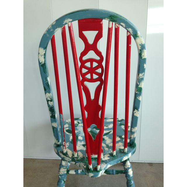 Hand Painted Farmhouse Windsor Chair Country Cottage Americana