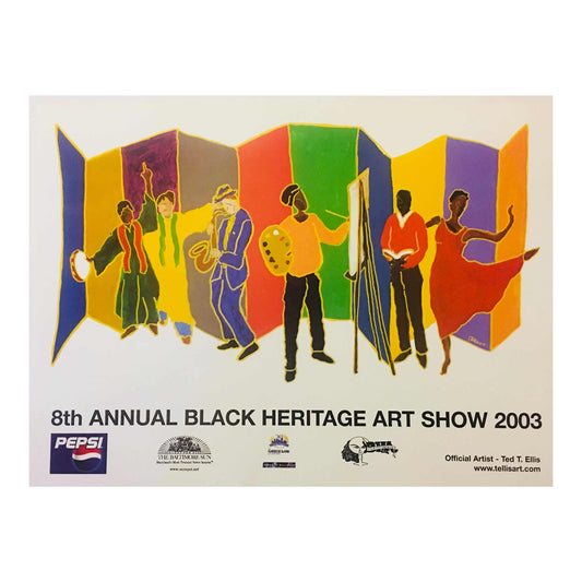Ted T. Ellis 2003 Black Heritage Art Show 8th Annual Poster Print ABBY ESSIE STUDIOS